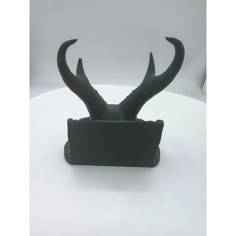 Matte Black 3D Printed Animal Skull Jewelry Holder Gothic Ring Display Trinket